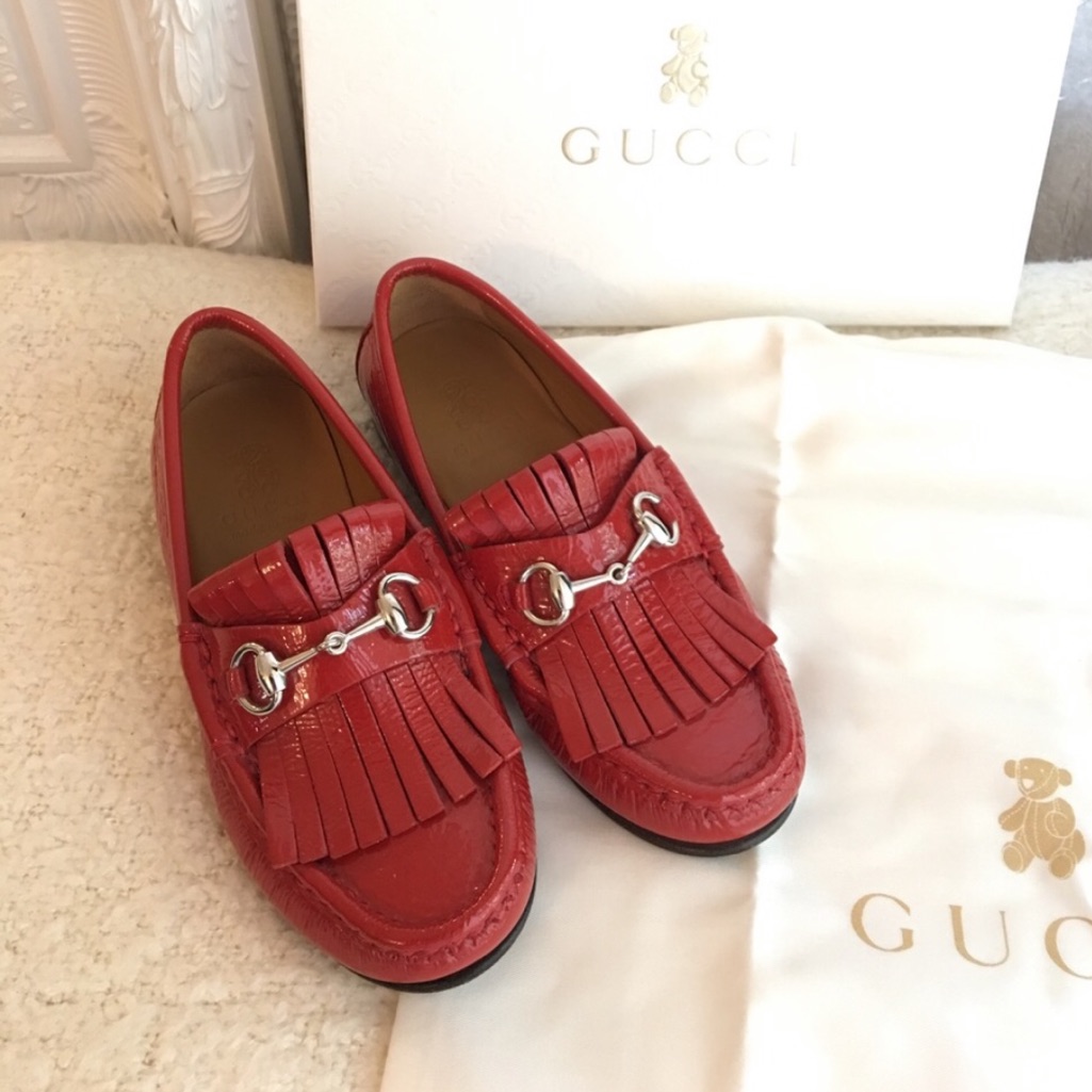 Gucci Red Patent Leather Mocassin